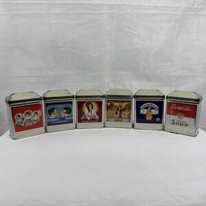 6 Bristol Ware Spice Tins - Hershey's,Sun-Maid,Uneeda,CocaCola,Nestle,Campbell's